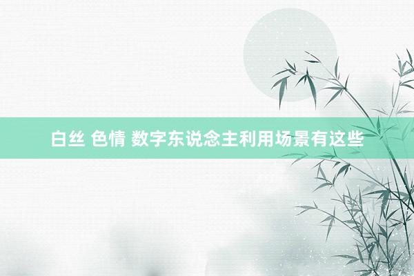 白丝 色情 数字东说念主利用场景有这些