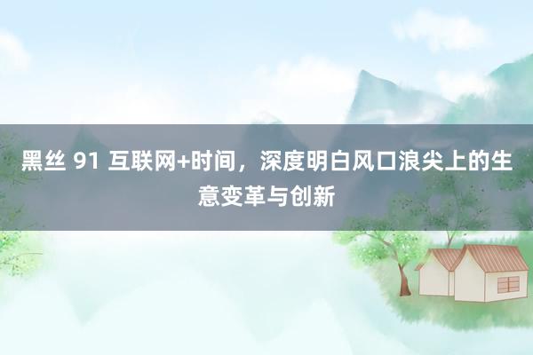 黑丝 91 互联网+时间，深度明白风口浪尖上的生意变革与创新